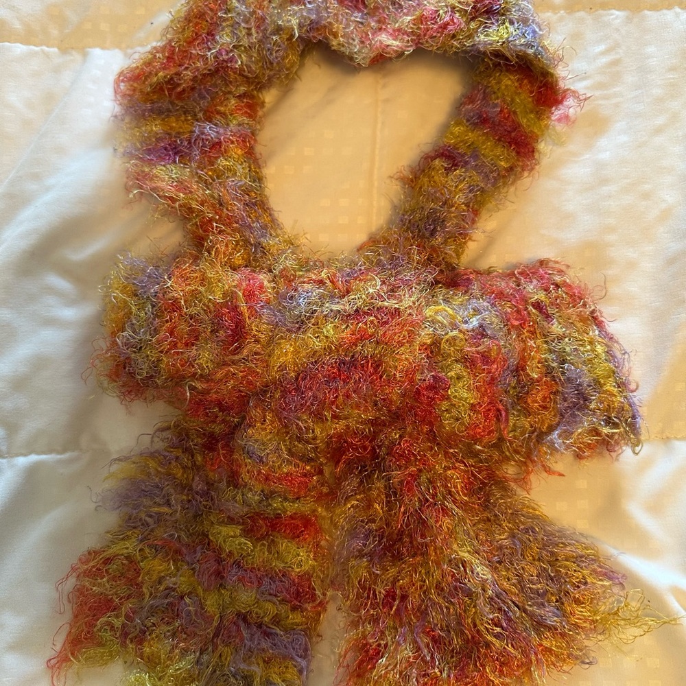 Handmade with love Colorful Fuzzy Scarf